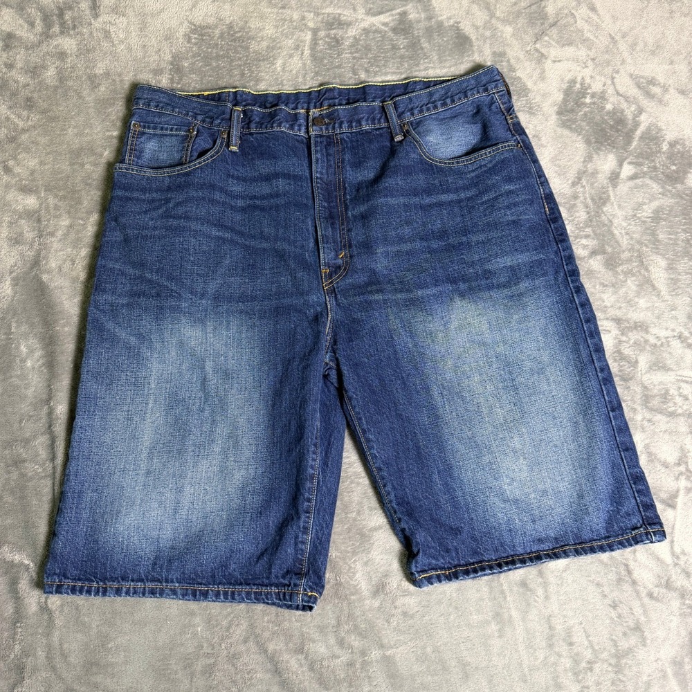 Levis 569 Loose‎ Straight Denim Shorts Mens 42 Blue Medium Wash Jean Jorts Baggy